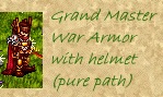 Rephin modelling the Grand Master War Armor with helmet for pure warrior masters